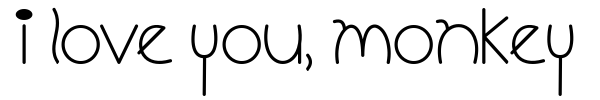 I Love You, Monkey font preview